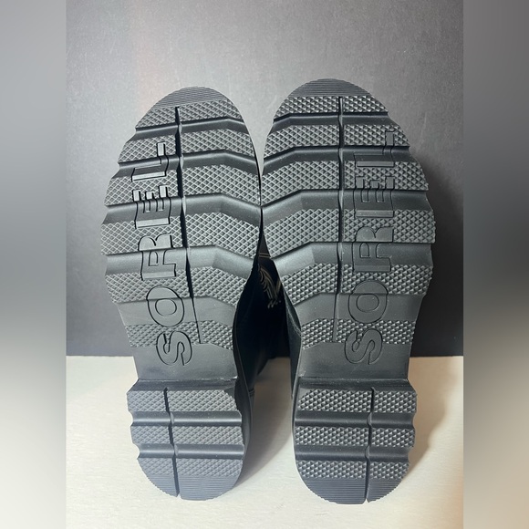 SOREL Lennox Leather Lace STKD Boot in Black Sea Salt NWT NO BOX Size:10 Women’s - Picture 11 of 15